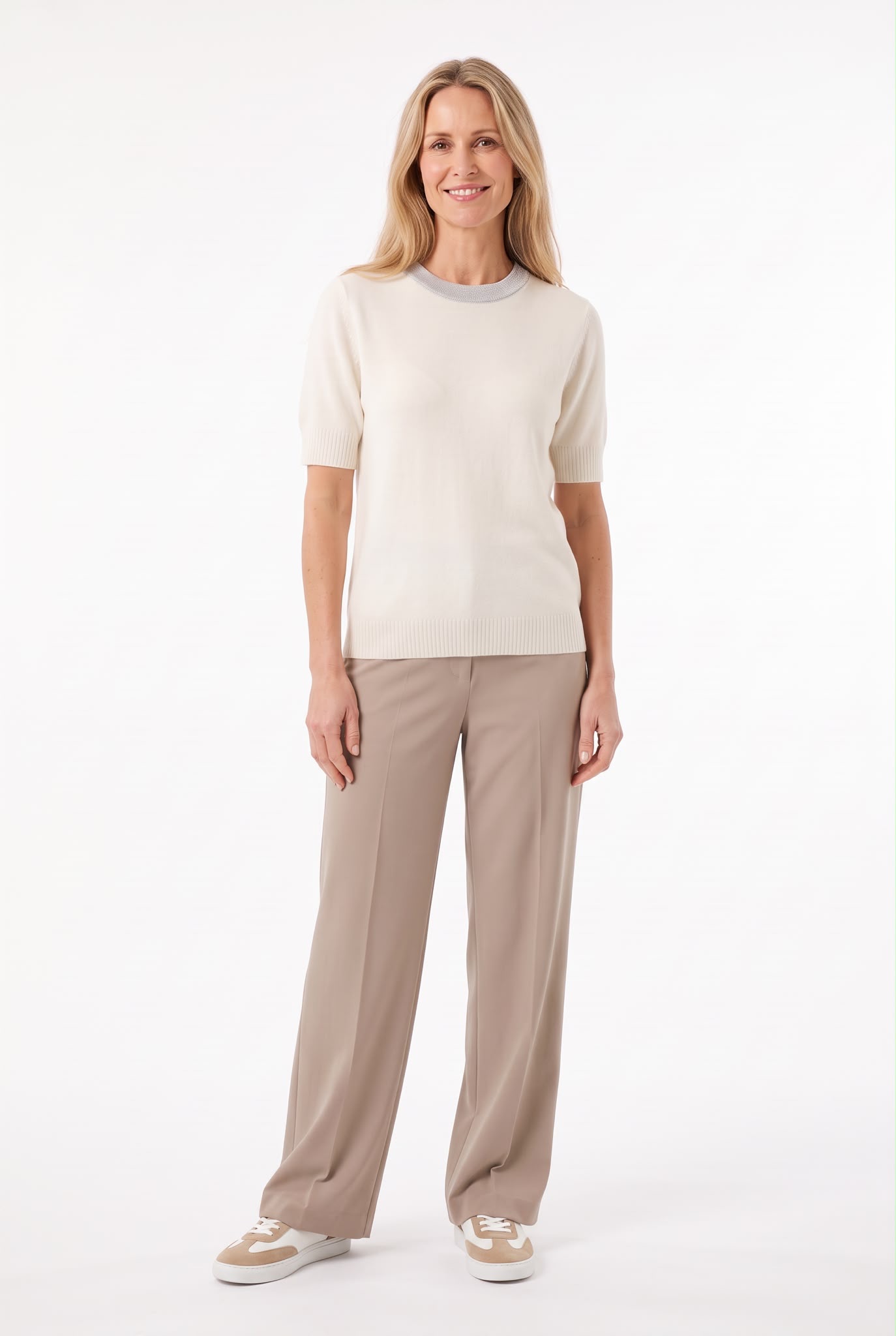 Jersey de Cuello Redondo con detalle Brilli