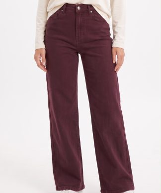 Pantalón Wide Leg Granate