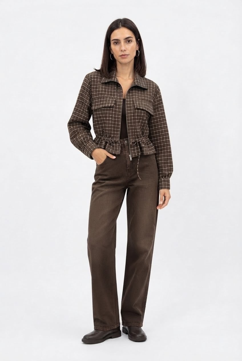 Bomber Vichy con Fruncido - Imagen 3