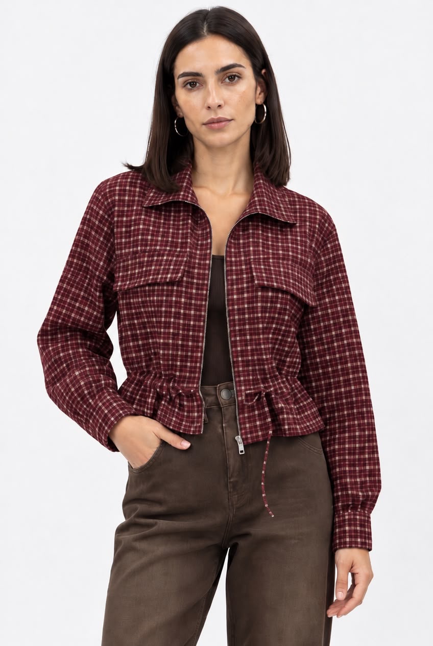 Bomber Vichy con Fruncido